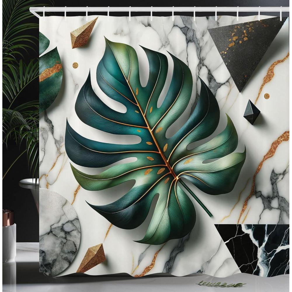 imageAmbesonne Flower Shower Curtain Abstract Ivy Romantic and Landscape Spring Floral Art Nature Theme Cloth Fabric Bathroom Decor Set with Hooks 69 W x 70 L Sea Blue Sky Blue Off WhiteFern Green Teal and Pale Grey