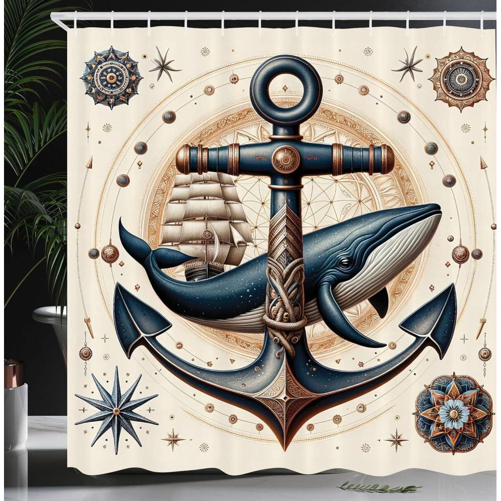 imageAmbesonne Flower Shower Curtain Abstract Ivy Romantic and Landscape Spring Floral Art Nature Theme Cloth Fabric Bathroom Decor Set with Hooks 69 W x 70 L Sea Blue Sky Blue Off WhiteDark Teal Redwood Ivory