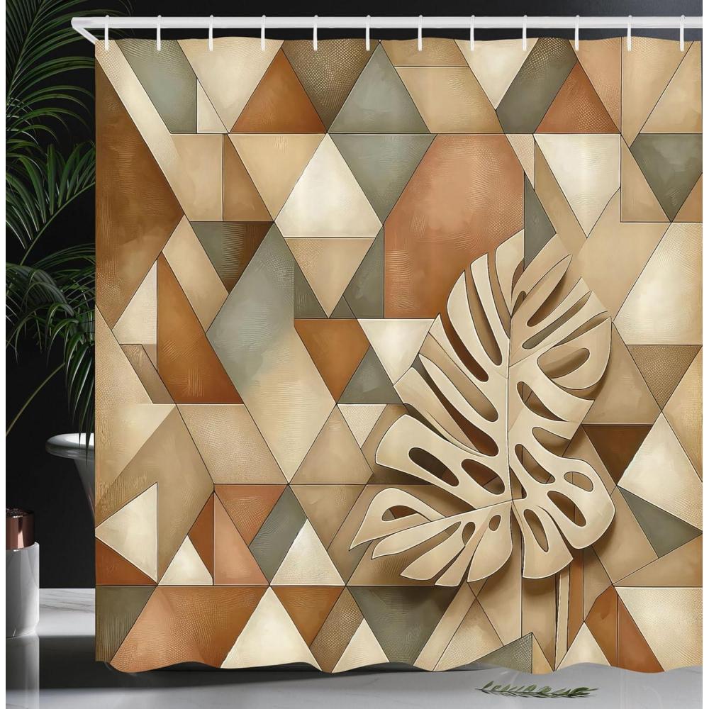 imageAmbesonne Flower Shower Curtain Abstract Ivy Romantic and Landscape Spring Floral Art Nature Theme Cloth Fabric Bathroom Decor Set with Hooks 69 W x 70 L Sea Blue Sky Blue Off WhiteCocoa Sepia and Reseda Green