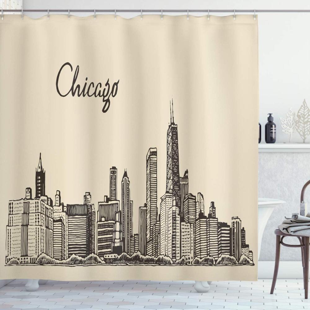 imageAmbesonne Hello Shower Curtain Romantic and Message in a Pastel Colored Speech Balloon Hand Drawn Dots Cloth Fabric Bathroom Decor Set with Hooks 69 W x 70 L AzureBeige Dark Brown