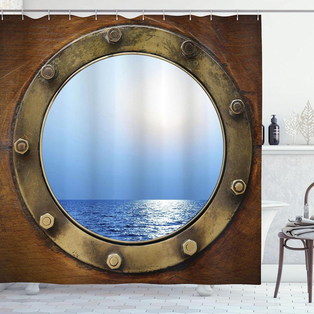 imageAmbesonne Hello Shower Curtain Romantic and Message in a Pastel Colored Speech Balloon Hand Drawn Dots Cloth Fabric Bathroom Decor Set with Hooks 69 W x 70 L AzureBrown Blue Earth Yellow