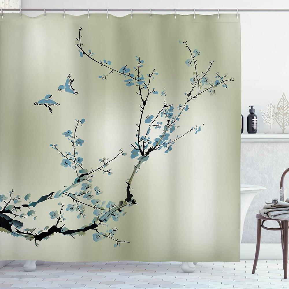 imageAmbesonne Hello Shower Curtain Romantic and Message in a Pastel Colored Speech Balloon Hand Drawn Dots Cloth Fabric Bathroom Decor Set with Hooks 69 W x 70 L AzurePale Seafoam