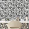 Ambesonne Black and White Peel & Stick Wallpaper for Home, Botanical Gardening Plants Hand Drawn Style Dahlia Burst into Blossom, Self-Adhesive Living Room Kitchen Accent, 13″ x 72″, Charcoal White