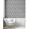 Ambesonne Black and White Peel & Stick Wallpaper for Home, Botanical Gardening Plants Hand Drawn Style Dahlia Burst into Blossom, Self-Adhesive Living Room Kitchen Accent, 13″ x 72″, Charcoal White