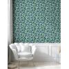 Ambesonne Blueberry Pattern Peel & Stick Wallpaper for Home, Simple Modern Leafy Designed Berry Pattern on Minty Back, Self-Adhesive Living Room Kitchen Accent, 13″ x 36″, Dark Lavender Fern Green