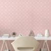 Ambesonne Blush Pink Peel & Stick Wallpaper for Home, Abstract Monochrome Geometric Lace Inspired Grid Ornament with Stars Print, Self-Adhesive Living Room Kitchen Accent, 13″ x 36″, Blush and White