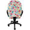 Ambesonne Hearts Office Chair Slipcover, Colorful Hearts for Valentines Day Love Childish Hand Drawn Happiness Joy Theme, Protective Stretch Decorative Fabric Cover, Multicolor