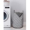Ambesonne Love Laundry Bag, Valentine’s Day Themed Pattern with Hearts on Curvilinear Stripes, Hamper Basket with Handles Drawstring Closure for Laundromats, 13″ x 19″, Grey Pale Fuchsia White