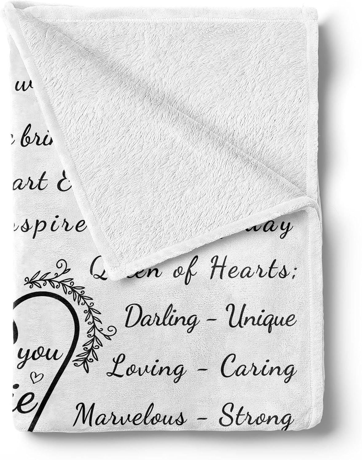imageAmbesonne Aunt Gift Blanket Custom Best Auntie Present for Birthday amp Christmas from Niece Nephew Flannel Fleece Bed amp Throw Cover Filled with Appreciation Love Words 50 x 70 Jade GreenWhite