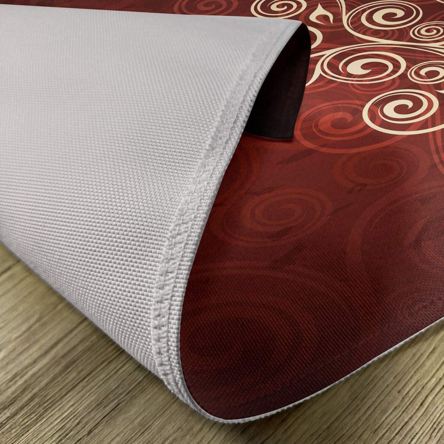 imageAmbesonne Burgundy Place Mats Set of 4 Floral Swirls Ivy Image Ombre Details Grunge Backdrop Flower Art Washable Fabric Placemats for Dining Table Standard Size Cream Ruby