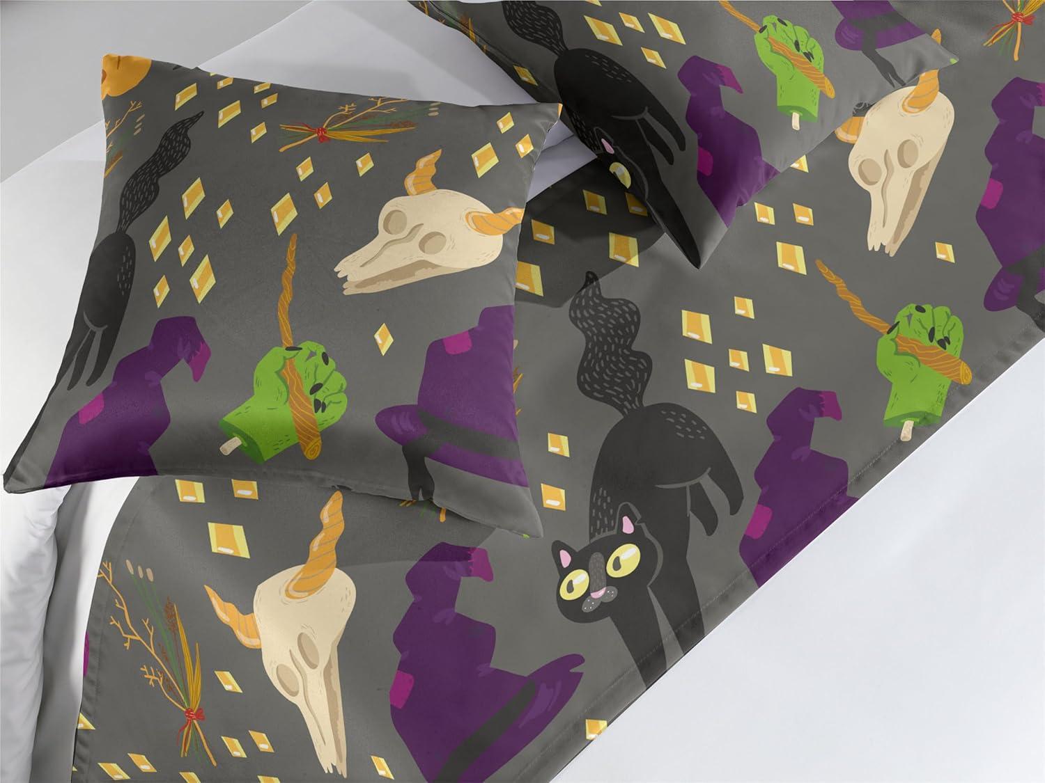 imageAmbesonne Christmas Floral Bed Runner Set Simple Design Botany Pattern Winter Rabbits Snowflakes Circles Decorative Bedding Scarf and a Pillow Sham for Hotels Homes Twin Dark Sea Green WhiteDark Purple Pale Orange