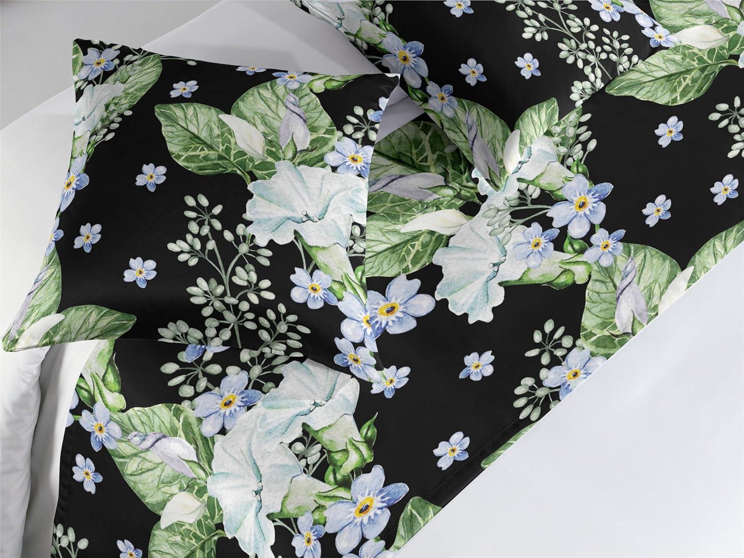 imageAmbesonne Christmas Floral Bed Runner Set Simple Design Botany Pattern Winter Rabbits Snowflakes Circles Decorative Bedding Scarf and a Pillow Sham for Hotels Homes Twin Dark Sea Green WhiteOlive Green Ceil Blue