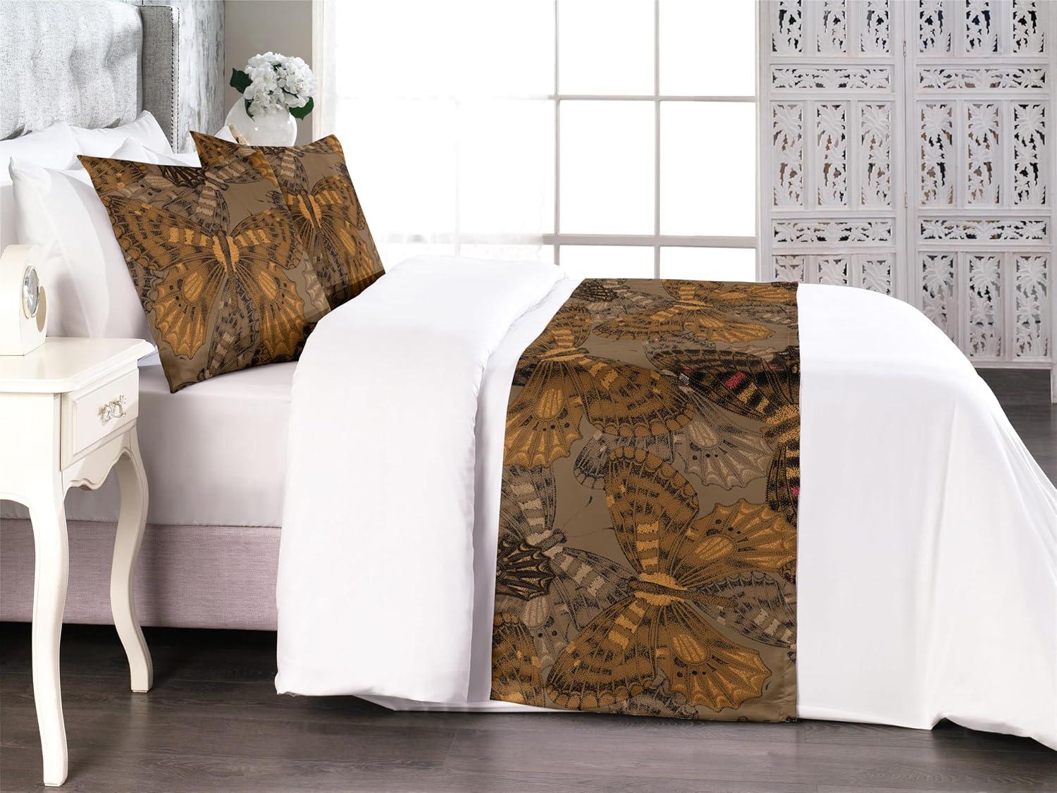 imageAmbesonne Christmas Floral Bed Runner Set Simple Design Botany Pattern Winter Rabbits Snowflakes Circles Decorative Bedding Scarf and a Pillow Sham for Hotels Homes Twin Dark Sea Green WhitePale Caramel and Ginger