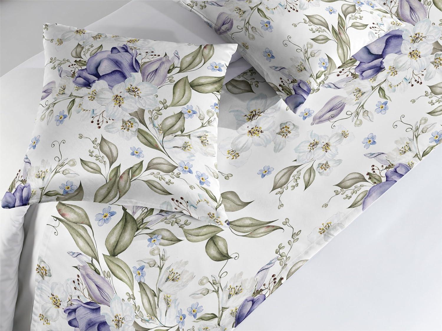 imageAmbesonne Christmas Floral Bed Runner Set Simple Design Botany Pattern Winter Rabbits Snowflakes Circles Decorative Bedding Scarf and a Pillow Sham for Hotels Homes Twin Dark Sea Green WhiteLavender Blue Sage Green