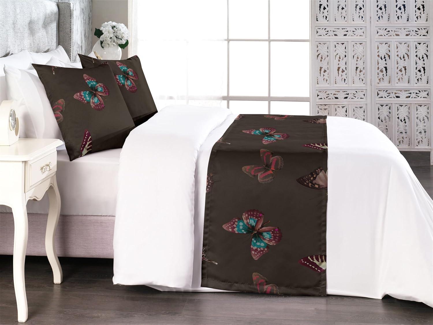 imageAmbesonne Christmas Floral Bed Runner Set Simple Design Botany Pattern Winter Rabbits Snowflakes Circles Decorative Bedding Scarf and a Pillow Sham for Hotels Homes Twin Dark Sea Green WhiteCocoa Blush Coral