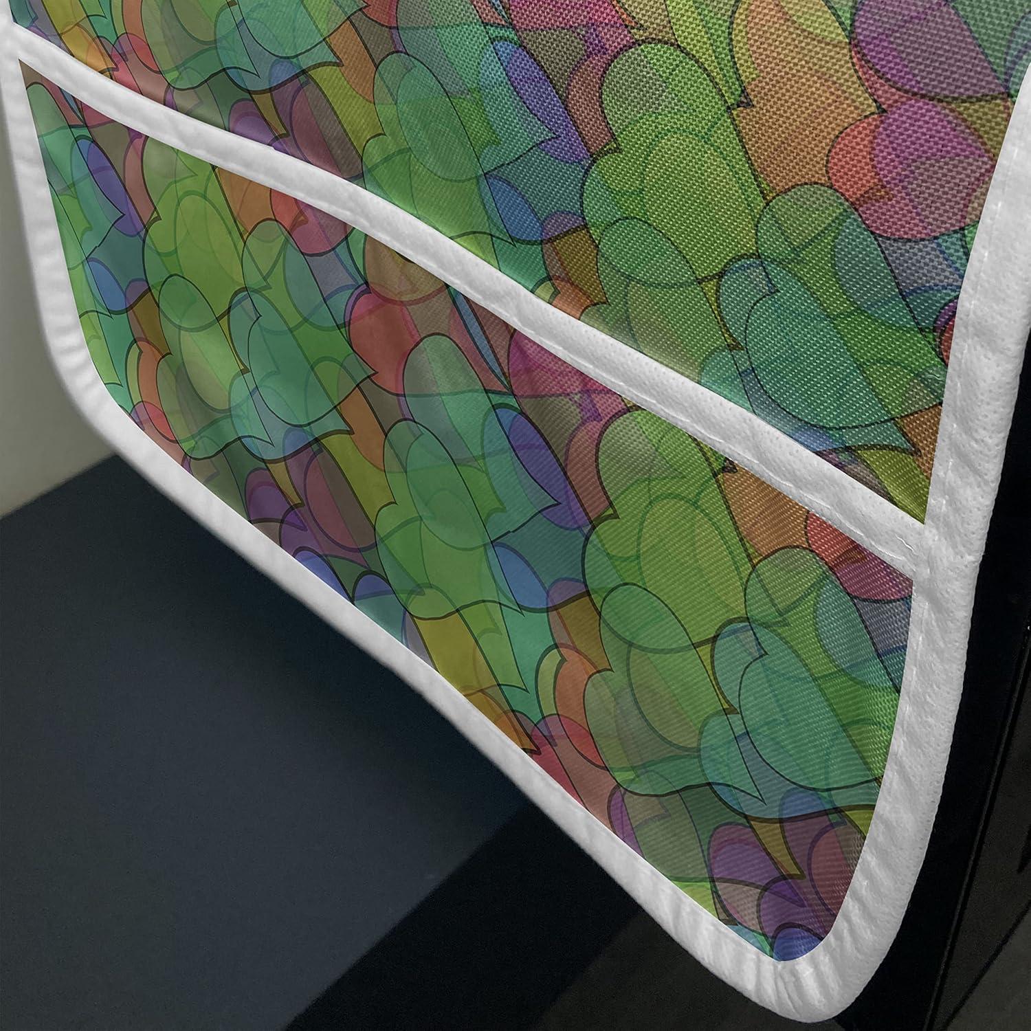 imageAmbesonne Colorful Microwave Oven Cover Psychedelic Inspired Heart Youth Valentines Romance Love Doodle Happiness Water Resistant Organizer with Pockets for Kitchen 36 x 12 MulticolorMulticolor