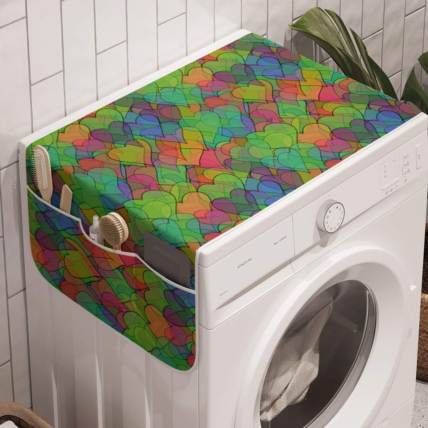 imageAmbesonne Colorful Microwave Oven Cover Psychedelic Inspired Heart Youth Valentines Romance Love Doodle Happiness Water Resistant Organizer with Pockets for Kitchen 36 x 12 MulticolorMulticolor