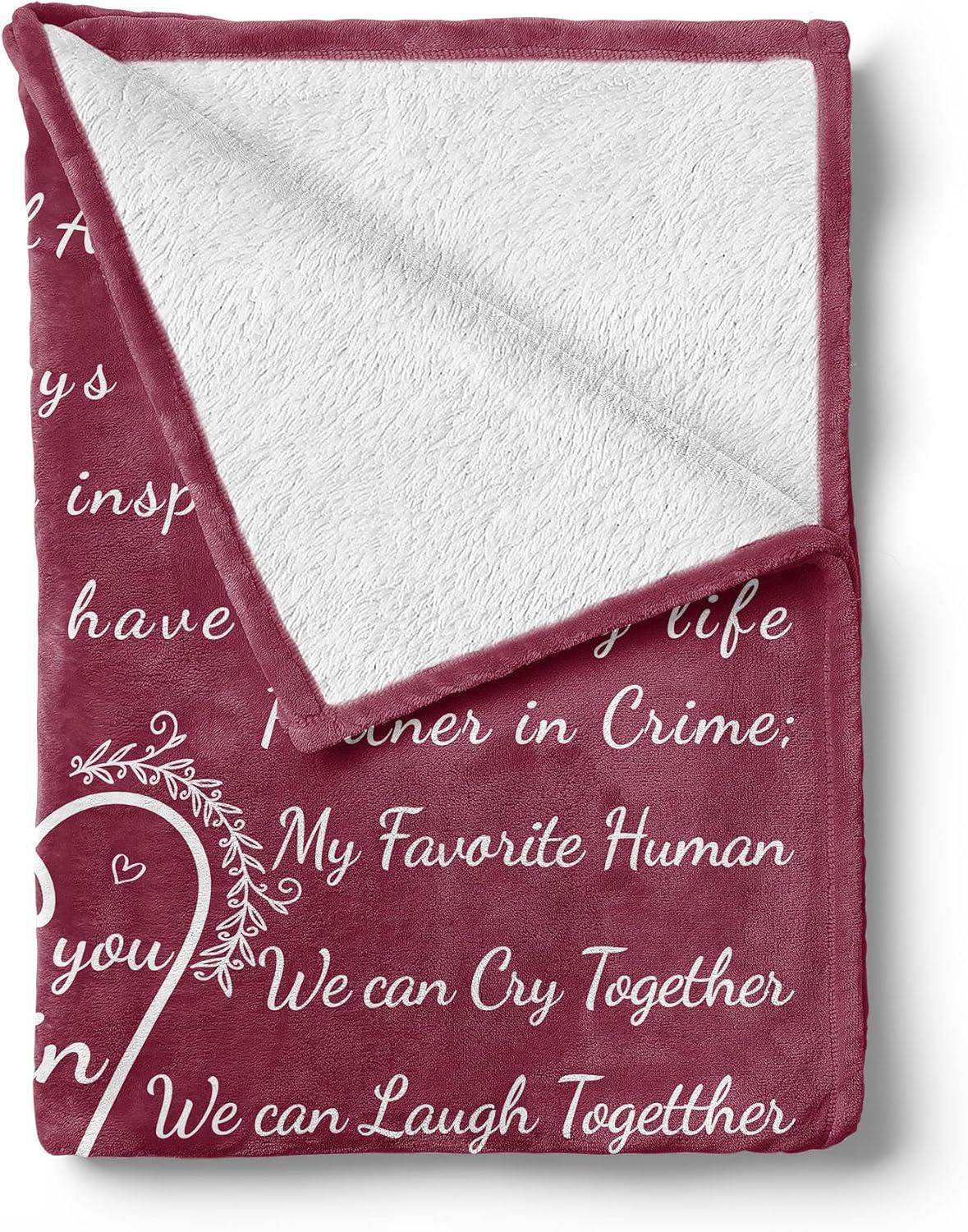 imageAmbesonne Cousin Gift Blanket Custom Gift Idea for Women amp Men Christmas Birthday Present Male Female Flannel Fleece Bed amp Throw Cover Filled with Appreciation Love Words 50 x 70 BlackRaspberry