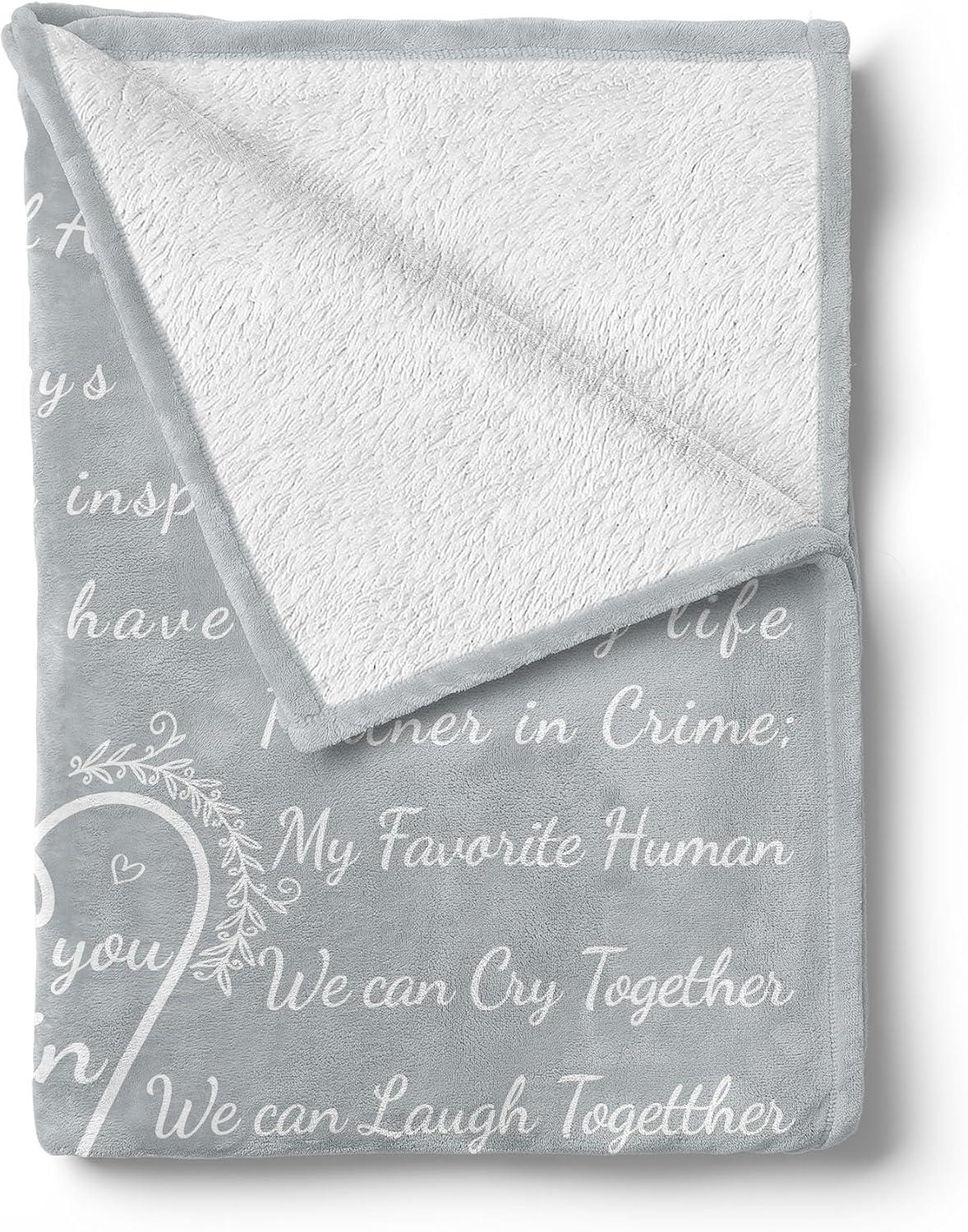 imageAmbesonne Cousin Gift Blanket Custom Gift Idea for Women amp Men Christmas Birthday Present Male Female Flannel Fleece Bed amp Throw Cover Filled with Appreciation Love Words 50 x 70 BlackPale Grey