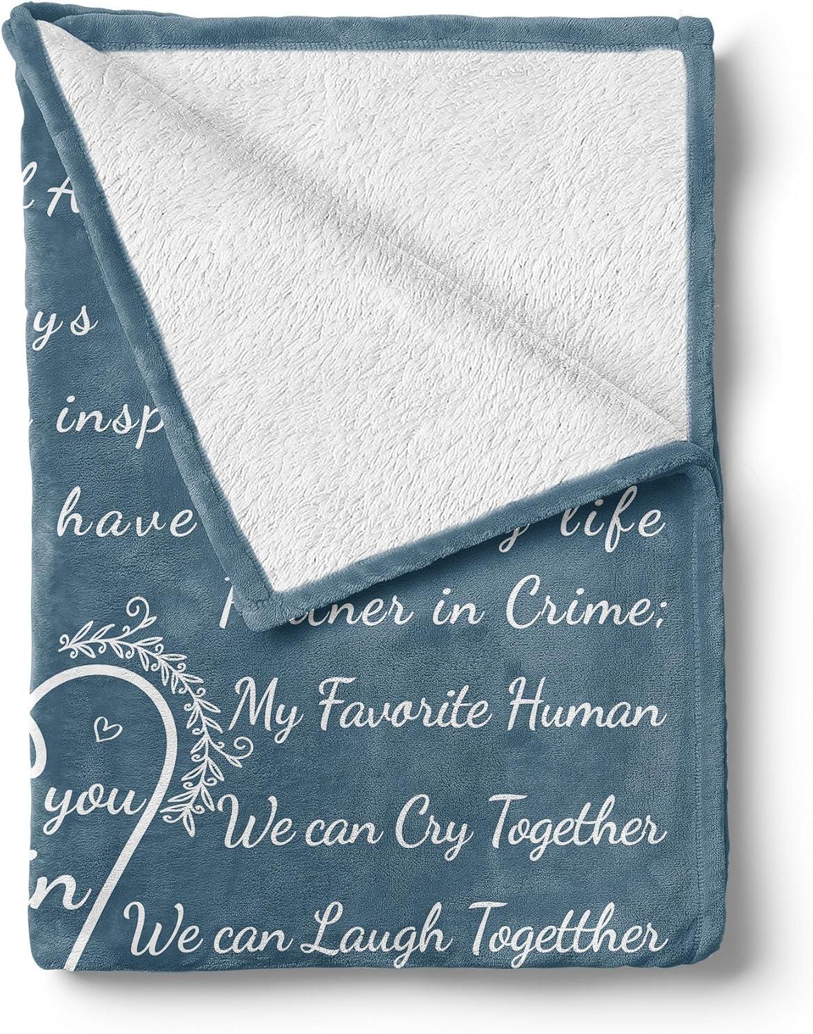 imageAmbesonne Cousin Gift Blanket Custom Gift Idea for Women amp Men Christmas Birthday Present Male Female Flannel Fleece Bed amp Throw Cover Filled with Appreciation Love Words 50 x 70 BlackSlate Blue