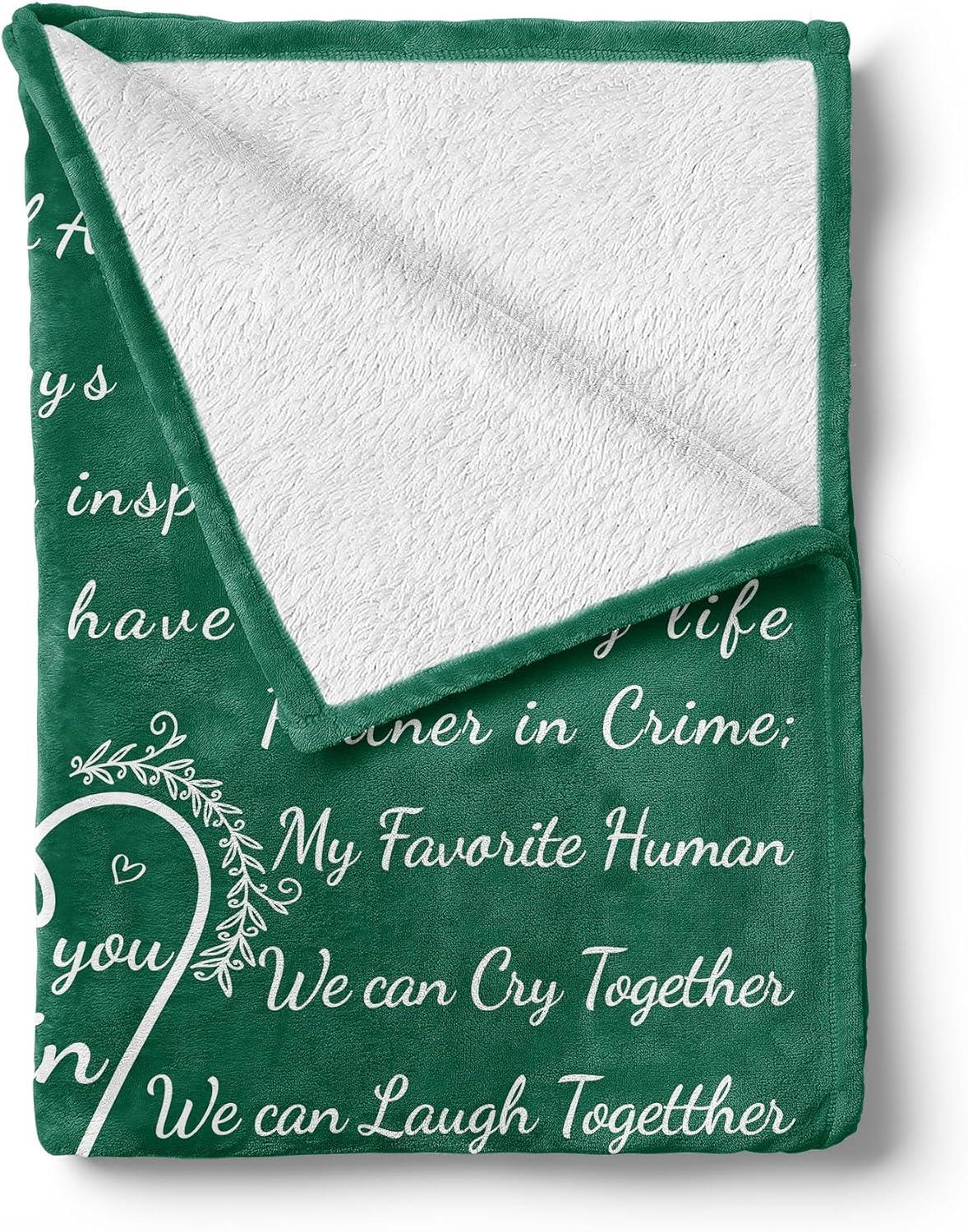 imageAmbesonne Cousin Gift Blanket Custom Gift Idea for Women amp Men Christmas Birthday Present Male Female Flannel Fleece Bed amp Throw Cover Filled with Appreciation Love Words 50 x 70 BlackEmerald