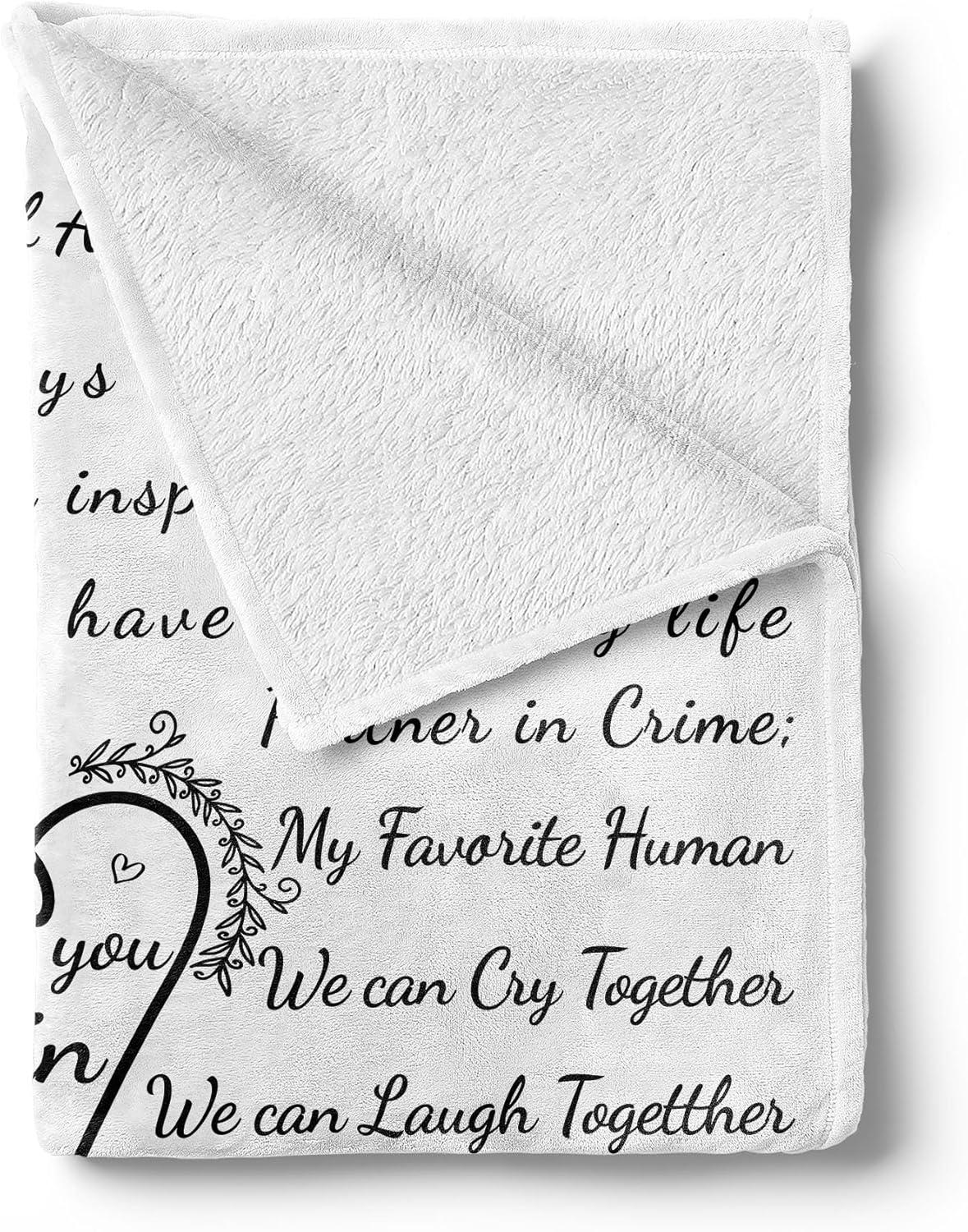 imageAmbesonne Cousin Gift Blanket Custom Gift Idea for Women amp Men Christmas Birthday Present Male Female Flannel Fleece Bed amp Throw Cover Filled with Appreciation Love Words 50 x 70 BlackWhite