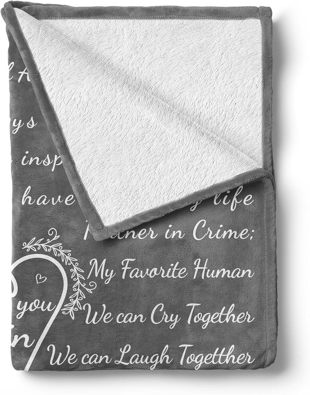 imageAmbesonne Cousin Gift Blanket Custom Gift Idea for Women amp Men Christmas Birthday Present Male Female Flannel Fleece Bed amp Throw Cover Filled with Appreciation Love Words 50 x 70 BlackGrey
