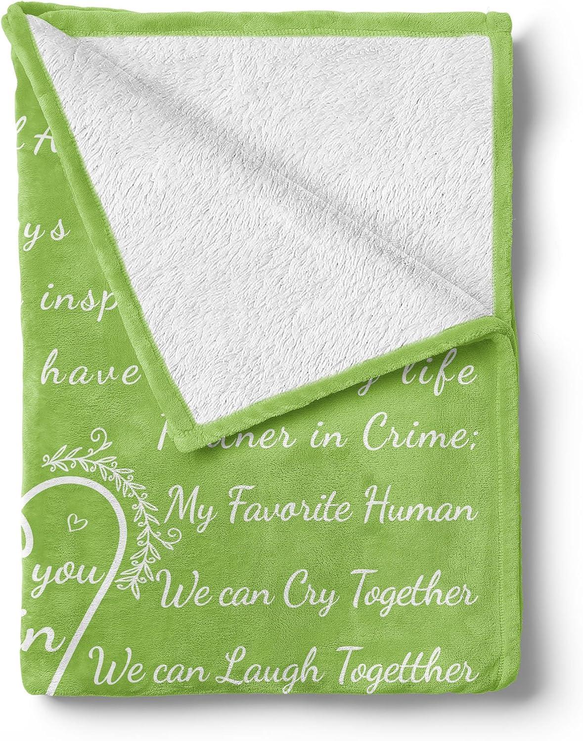 imageAmbesonne Cousin Gift Blanket Custom Gift Idea for Women amp Men Christmas Birthday Present Male Female Flannel Fleece Bed amp Throw Cover Filled with Appreciation Love Words 50 x 70 BlackPistachio Green