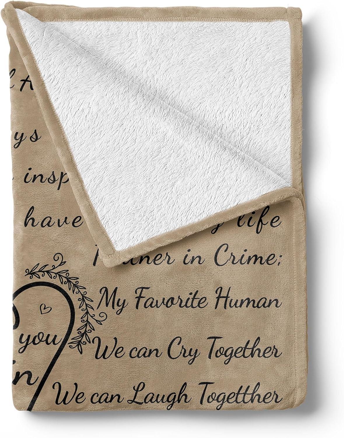 imageAmbesonne Cousin Gift Blanket Custom Gift Idea for Women amp Men Christmas Birthday Present Male Female Flannel Fleece Bed amp Throw Cover Filled with Appreciation Love Words 50 x 70 BlackTan