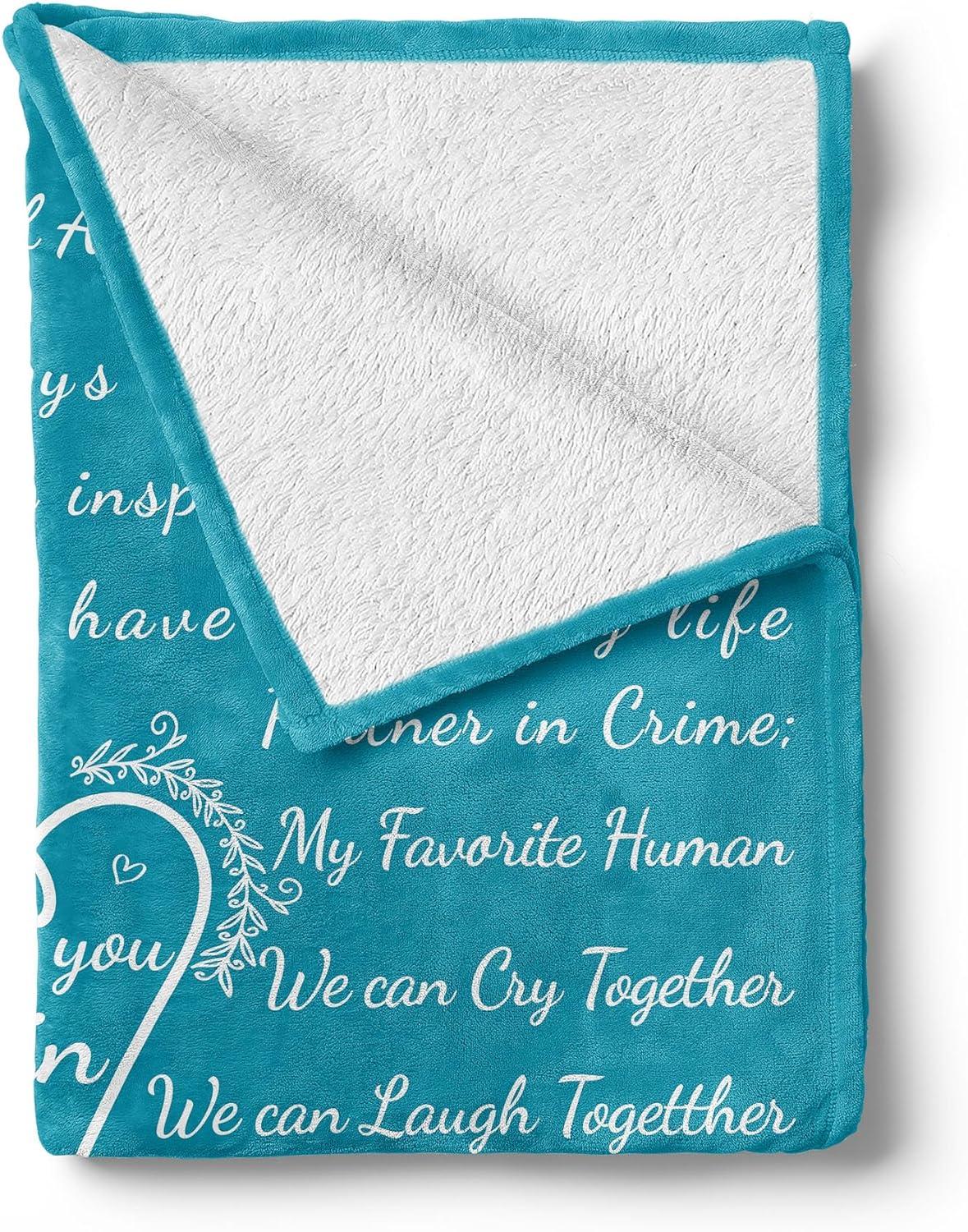 imageAmbesonne Cousin Gift Blanket Custom Gift Idea for Women amp Men Christmas Birthday Present Male Female Flannel Fleece Bed amp Throw Cover Filled with Appreciation Love Words 50 x 70 BlackPetrol Blue
