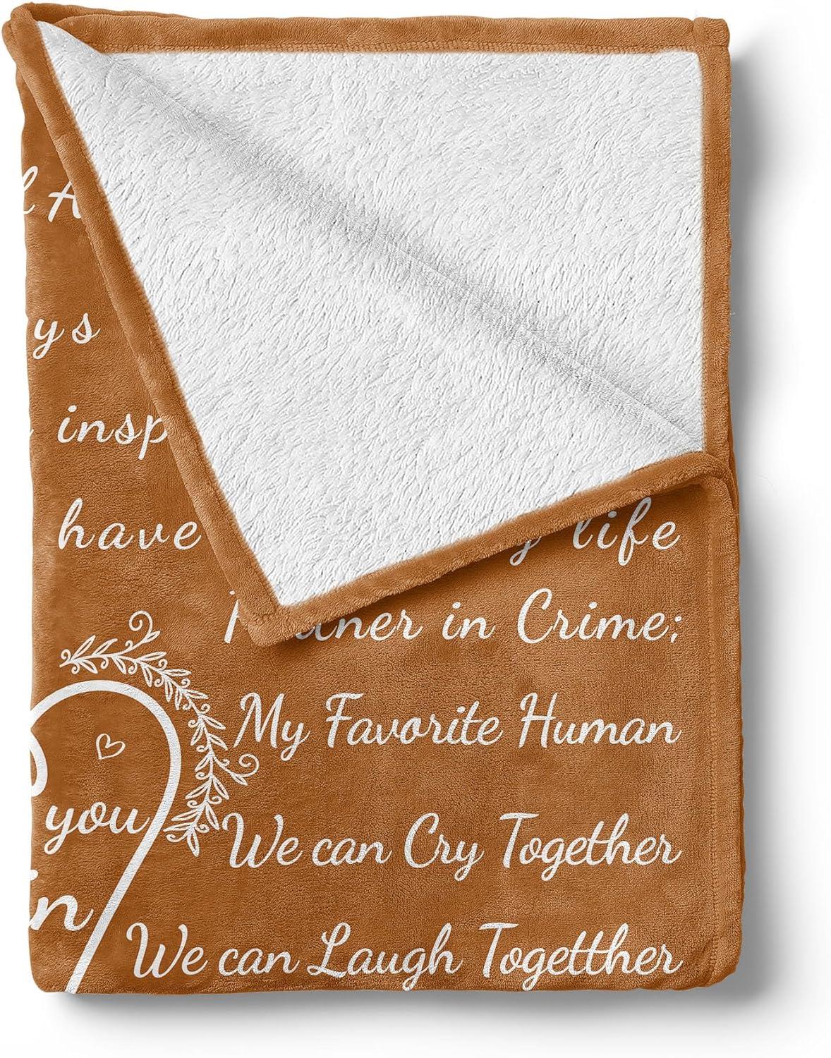 imageAmbesonne Cousin Gift Blanket Custom Gift Idea for Women amp Men Christmas Birthday Present Male Female Flannel Fleece Bed amp Throw Cover Filled with Appreciation Love Words 50 x 70 BlackCinnamon