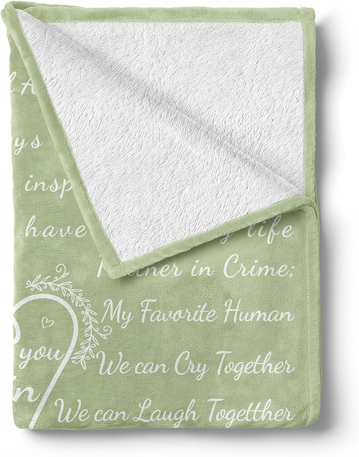 imageAmbesonne Cousin Gift Blanket Custom Gift Idea for Women amp Men Christmas Birthday Present Male Female Flannel Fleece Bed amp Throw Cover Filled with Appreciation Love Words 50 x 70 BlackPale Green