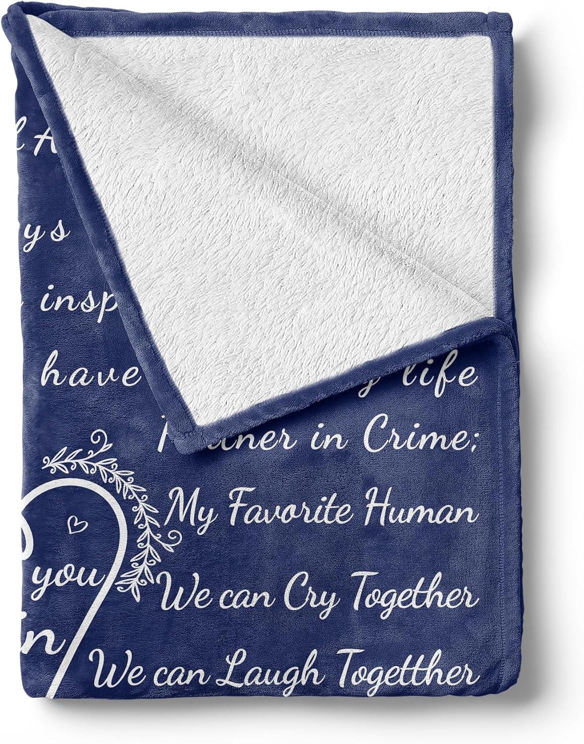 imageAmbesonne Cousin Gift Blanket Custom Gift Idea for Women amp Men Christmas Birthday Present Male Female Flannel Fleece Bed amp Throw Cover Filled with Appreciation Love Words 50 x 70 BlackNavy Blue