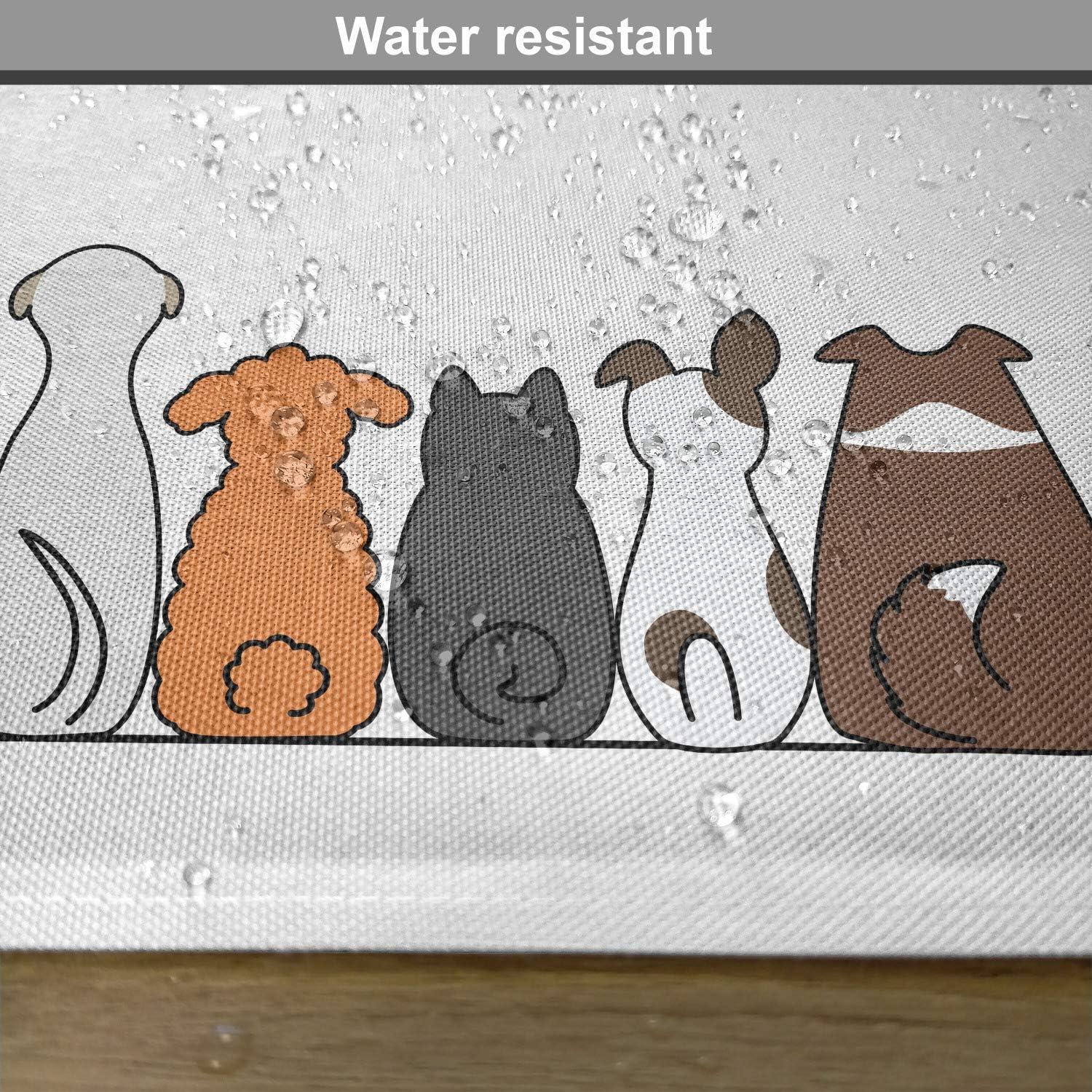 imageAmbesonne Dog Place Mats Set of 4 Multicultural Dog Family in a Row from Back and Front Views Companionship Comic Art Washable Fabric Placemats for Dining Table Standard Size Yellow Brown