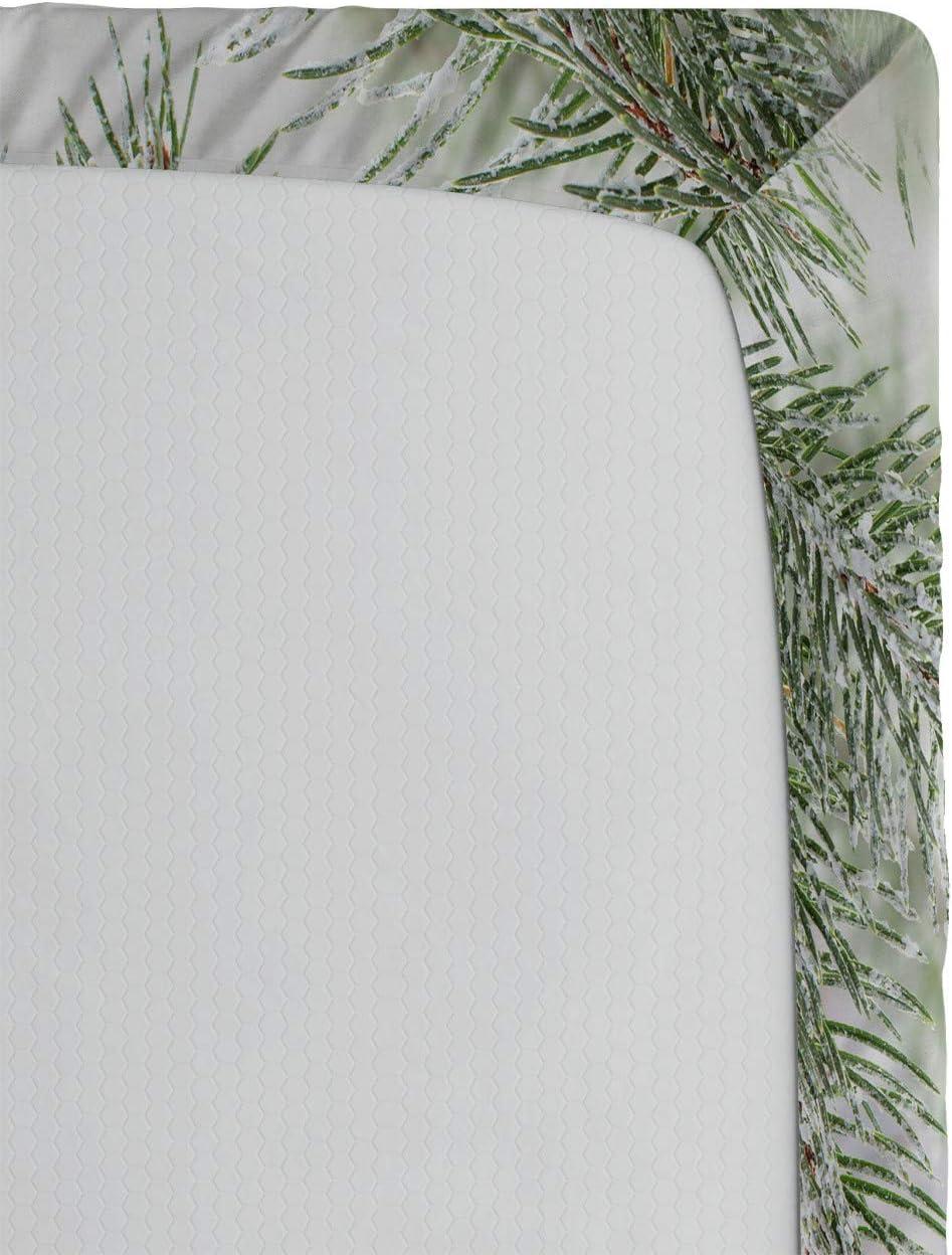 imageAmbesonne Eggplant Fitted Sheet Christmas Inspired Flowers Snowflakes and Swirls in a Violet Delicate Environment Soft Decorative Fabric Bedding AllRound Elastic Pocket Twin Size Violet WhiteWhite Beige