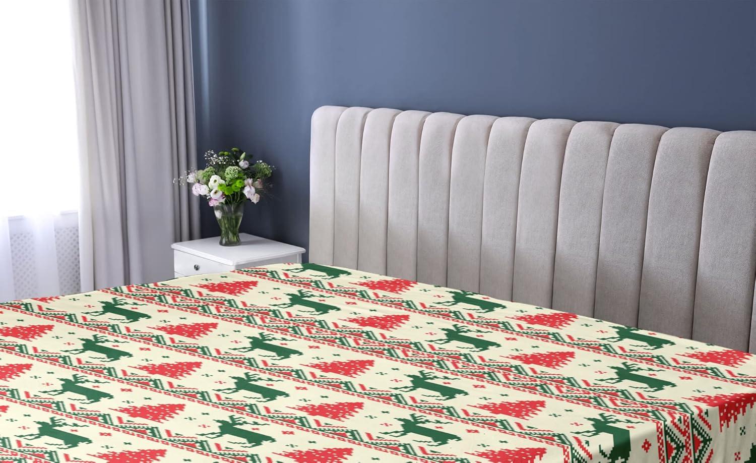 imageAmbesonne Eggplant Fitted Sheet Christmas Inspired Flowers Snowflakes and Swirls in a Violet Delicate Environment Soft Decorative Fabric Bedding AllRound Elastic Pocket Twin Size Violet WhiteEmerald Beige Scarlet
