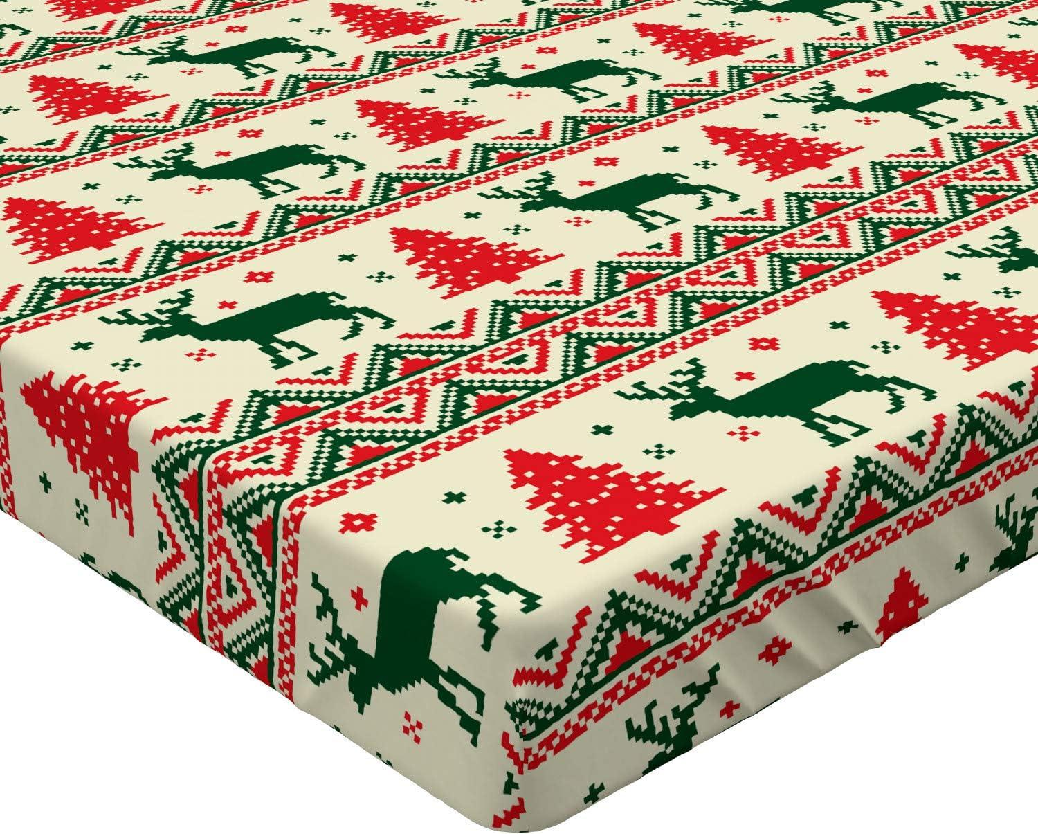 imageAmbesonne Eggplant Fitted Sheet Christmas Inspired Flowers Snowflakes and Swirls in a Violet Delicate Environment Soft Decorative Fabric Bedding AllRound Elastic Pocket Twin Size Violet WhiteEmerald Beige Scarlet