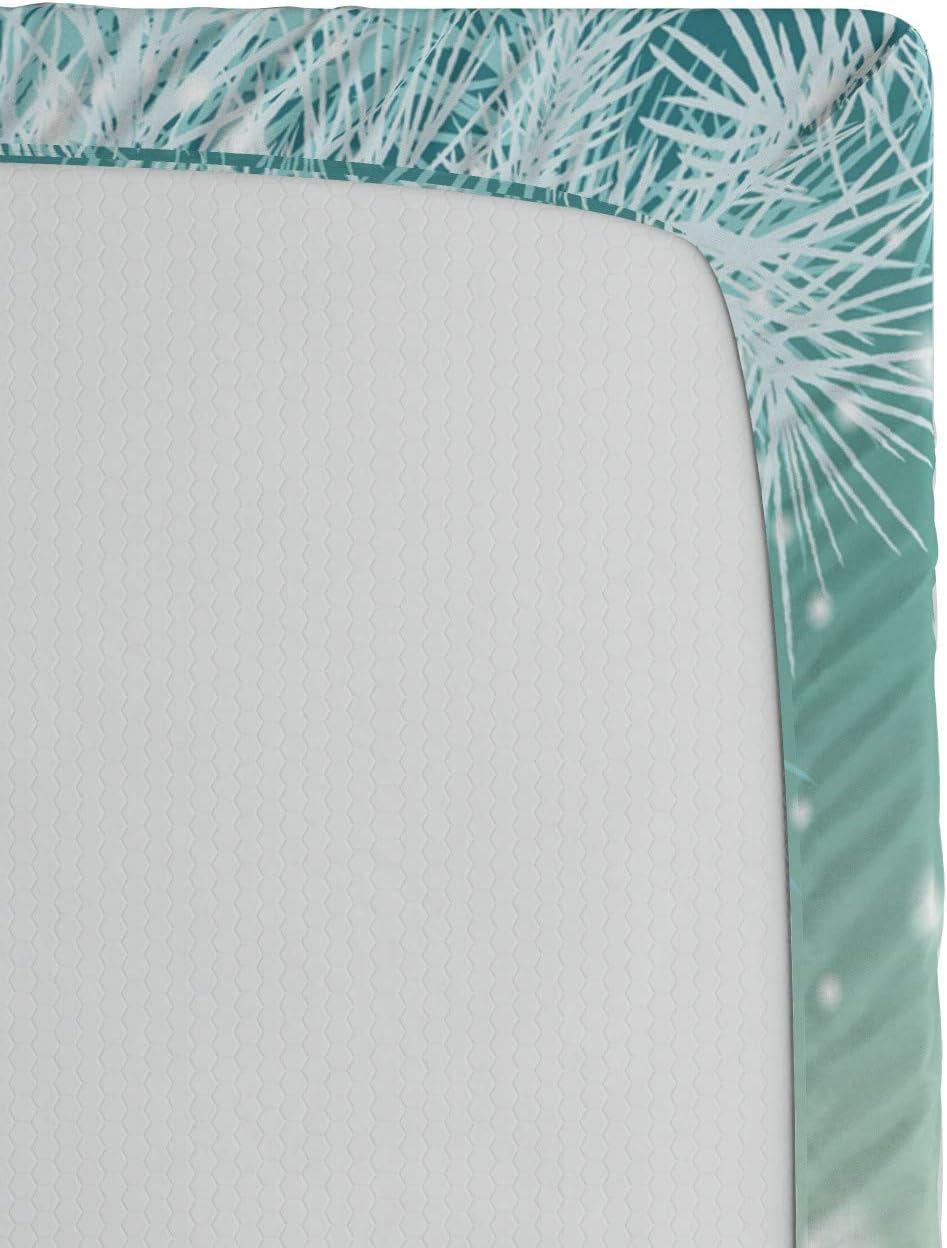 imageAmbesonne Eggplant Fitted Sheet Christmas Inspired Flowers Snowflakes and Swirls in a Violet Delicate Environment Soft Decorative Fabric Bedding AllRound Elastic Pocket Twin Size Violet WhiteMint Green Pale Blue