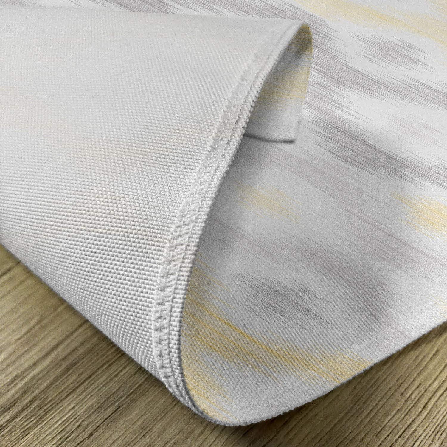 imageAmbesonne Grey and Yellow Place Mats Set of 4 Sketchy Hand Drawn Abstract Chain Like Design Washable Fabric Placemats for Dining Table Standard Size Grey Yellow
