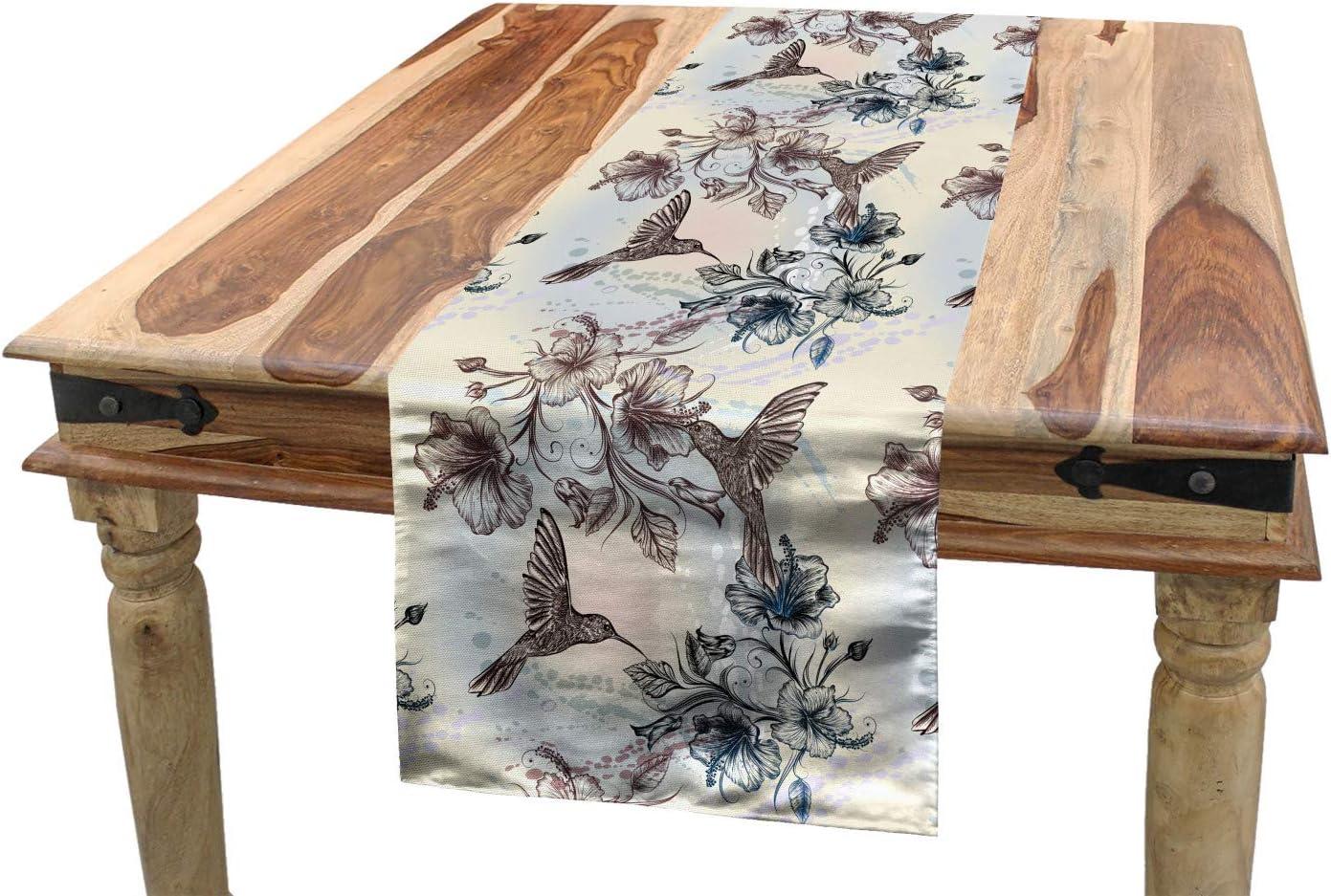 imageAmbesonne Horses Table Runner amp Placemats Classic Swedish Dalecarlian Coral Azure Blue Animals and Green Floral Arrangement Set for Dining Table Decor Placemat 4 pcs Runner 16x72 Blue BurgundyTeal Brown
