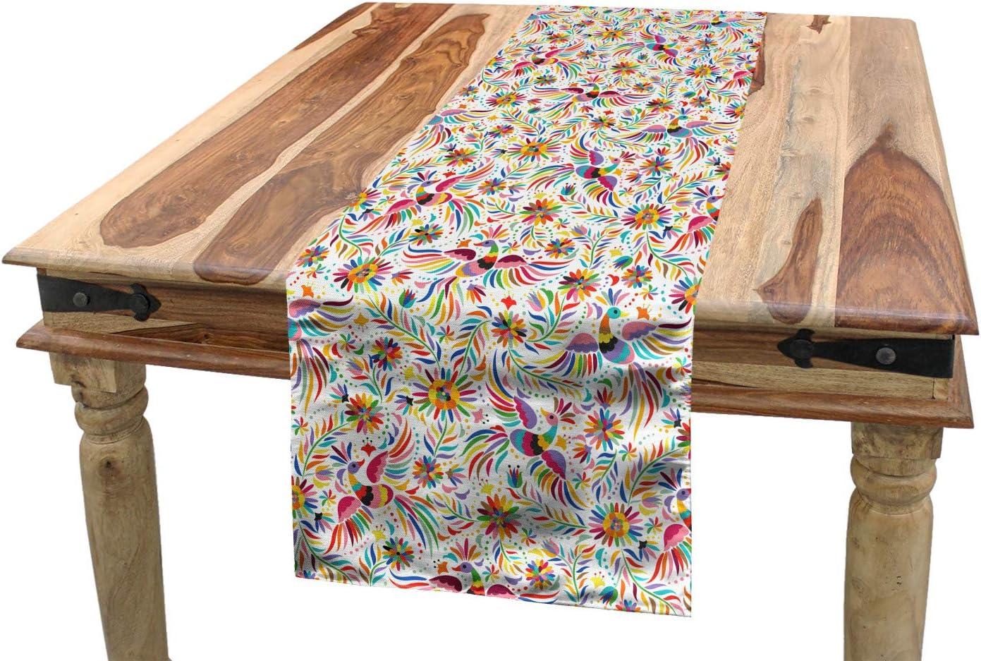 imageAmbesonne Horses Table Runner amp Placemats Classic Swedish Dalecarlian Coral Azure Blue Animals and Green Floral Arrangement Set for Dining Table Decor Placemat 4 pcs Runner 16x72 Blue BurgundyRed Cream