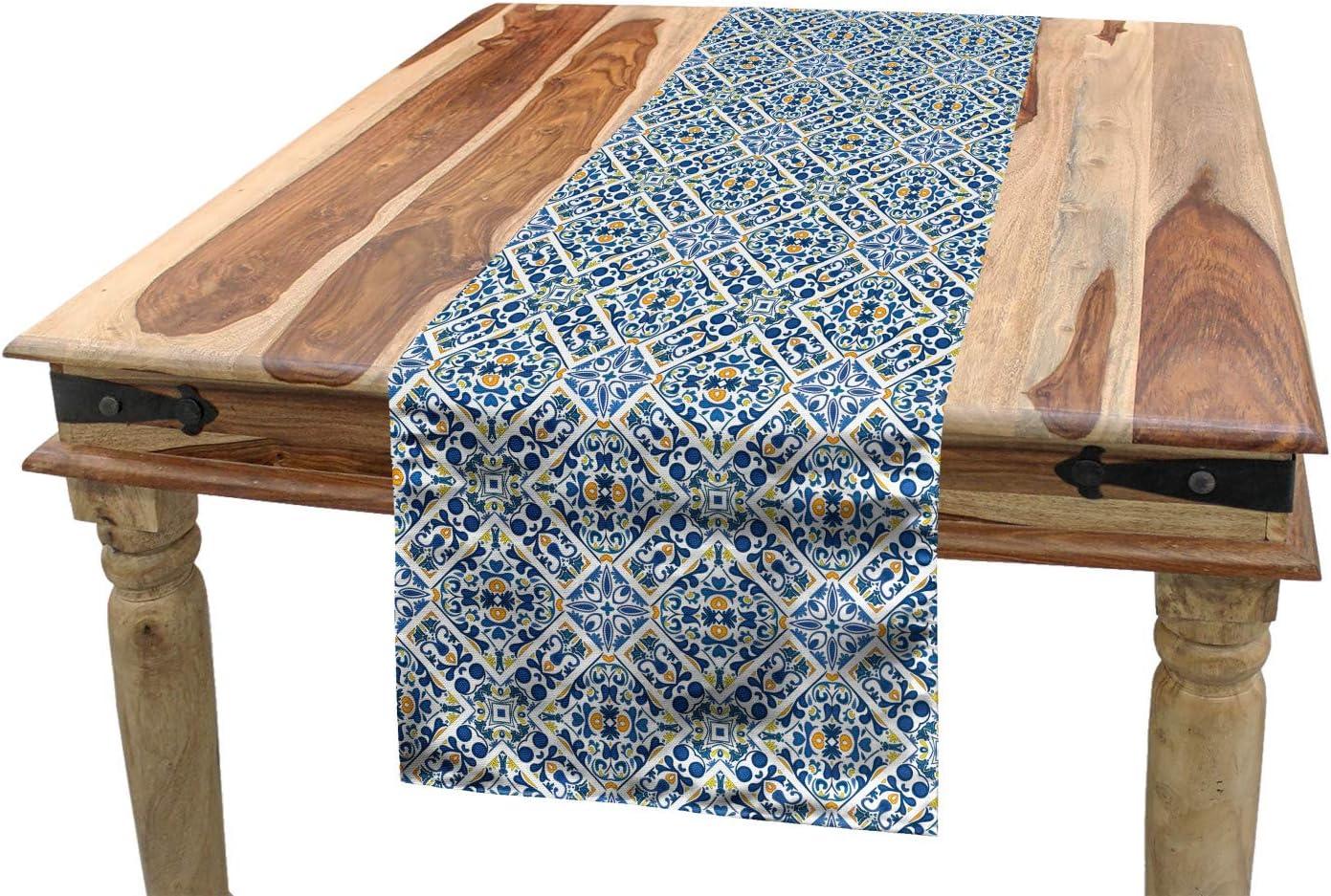 imageAmbesonne Horses Table Runner amp Placemats Classic Swedish Dalecarlian Coral Azure Blue Animals and Green Floral Arrangement Set for Dining Table Decor Placemat 4 pcs Runner 16x72 Blue BurgundyRoyal Blue Orange