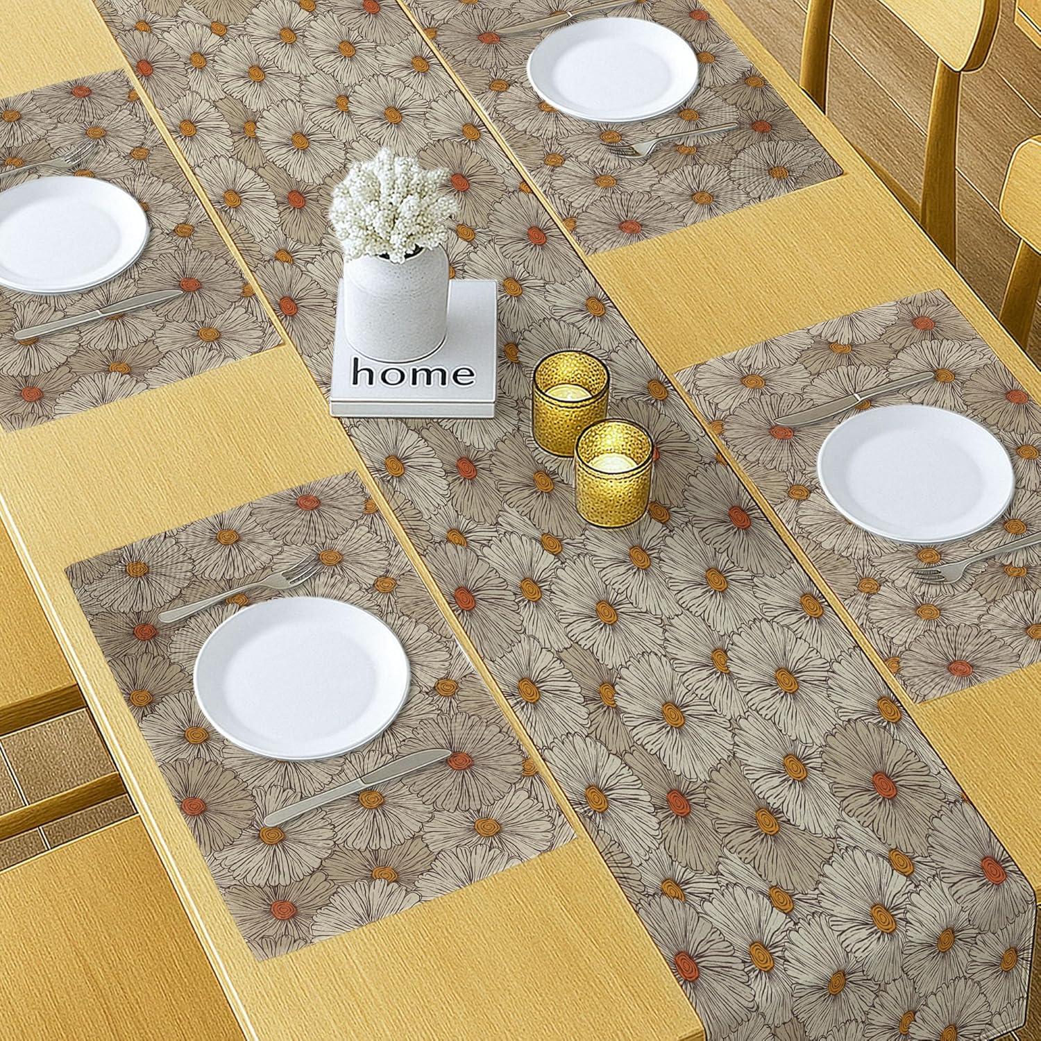 imageAmbesonne Horses Table Runner amp Placemats Classic Swedish Dalecarlian Coral Azure Blue Animals and Green Floral Arrangement Set for Dining Table Decor Placemat 4 pcs Runner 16x72 Blue BurgundyTan Orange Marigold