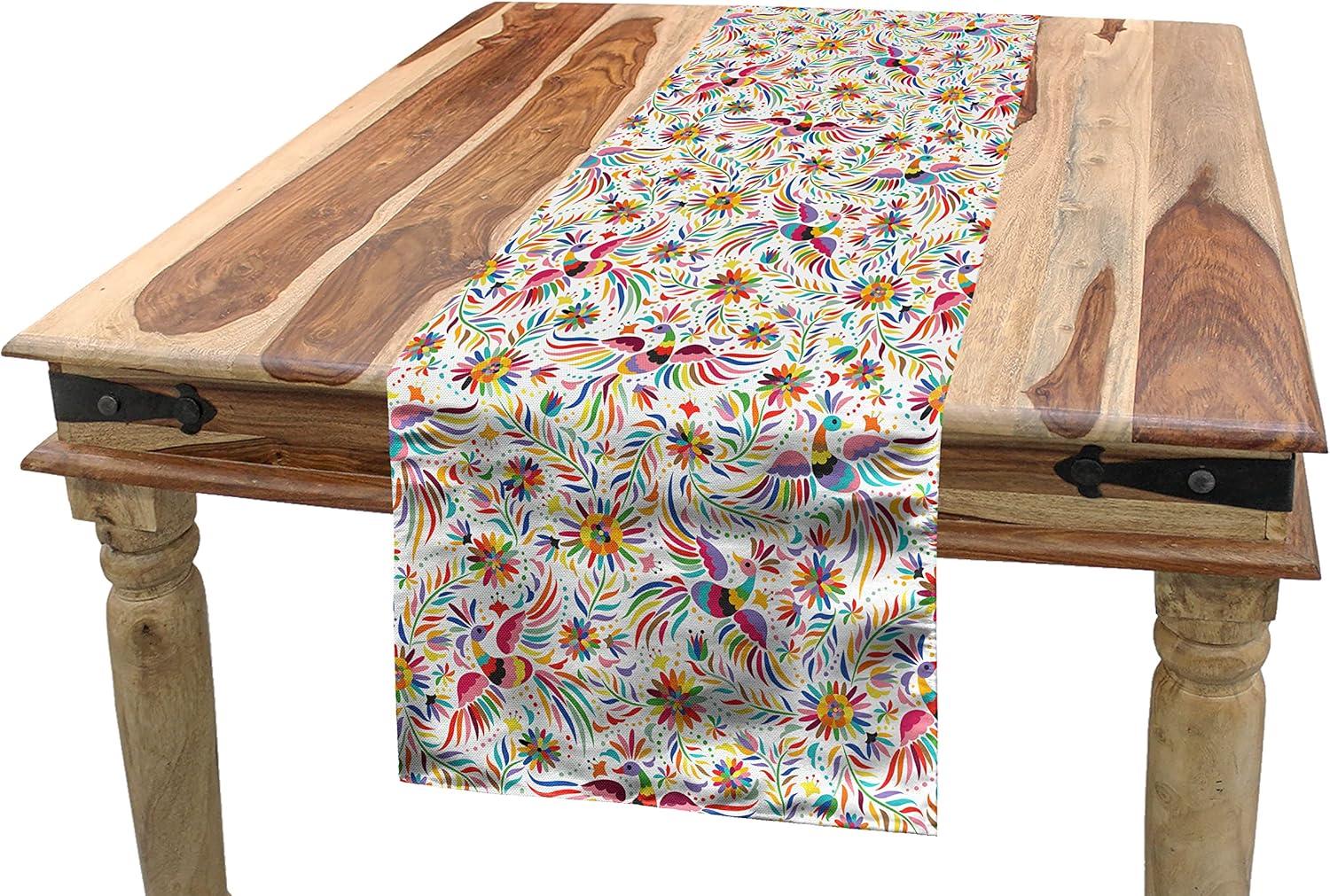 imageAmbesonne Horses Table Runner amp Placemats Classic Swedish Dalecarlian Coral Azure Blue Animals and Green Floral Arrangement Set for Dining Table Decor Placemat 4 pcs Runner 16x72 Blue BurgundyRed Cream