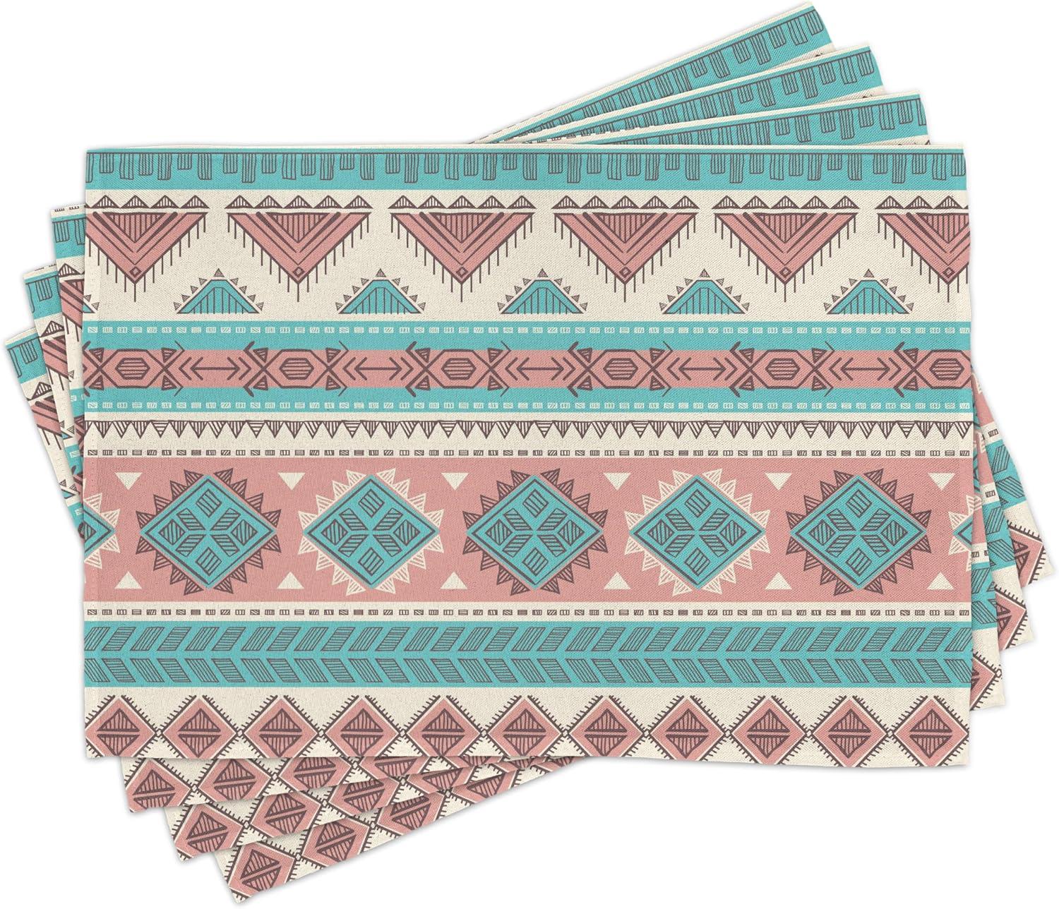 imageAmbesonne Horses Table Runner amp Placemats Classic Swedish Dalecarlian Coral Azure Blue Animals and Green Floral Arrangement Set for Dining Table Decor Placemat 4 pcs Runner 16x72 Blue BurgundyPeach Cream