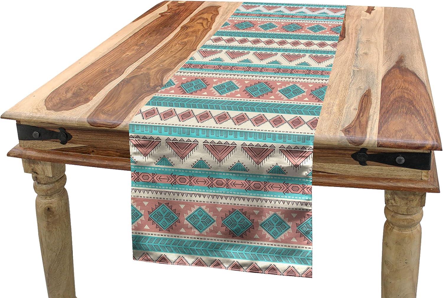 imageAmbesonne Horses Table Runner amp Placemats Classic Swedish Dalecarlian Coral Azure Blue Animals and Green Floral Arrangement Set for Dining Table Decor Placemat 4 pcs Runner 16x72 Blue BurgundyPeach Cream