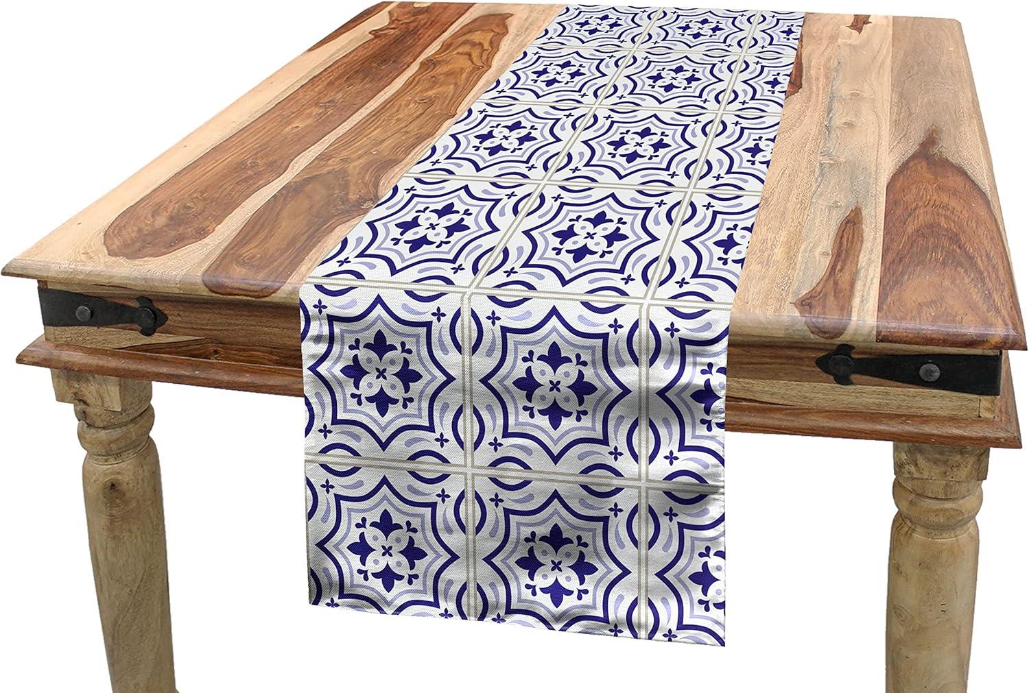 imageAmbesonne Horses Table Runner amp Placemats Classic Swedish Dalecarlian Coral Azure Blue Animals and Green Floral Arrangement Set for Dining Table Decor Placemat 4 pcs Runner 16x72 Blue BurgundyViolet Blue
