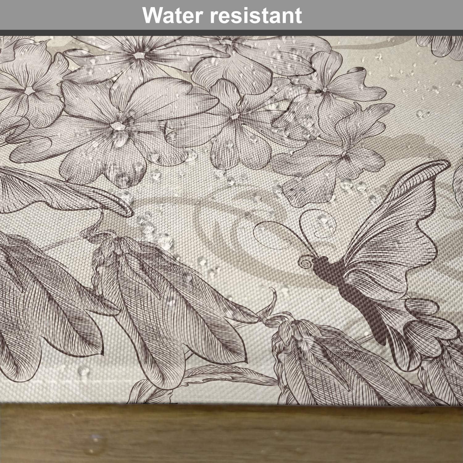 imageAmbesonne Hummingbirds Place Mats Set of 4 Birds and Flowers Monochromic Classical Design Nostalgia Ornate Washable Fabric Placemats for Dining Table Standard Size Beige Brown