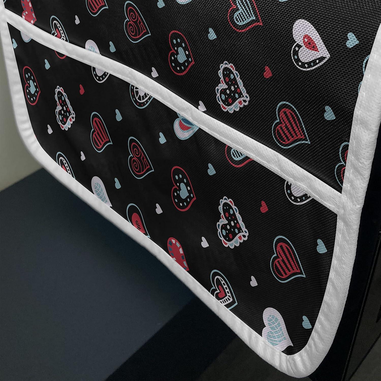 imageAmbesonne Love Microwave Oven Cover Valentines Day Themeds Love Hand Drawn Heart Pattern Wedding Inspired Water Resistant Organizer with Pockets for Kitchen 36 x 12 MulticolorMulticolor