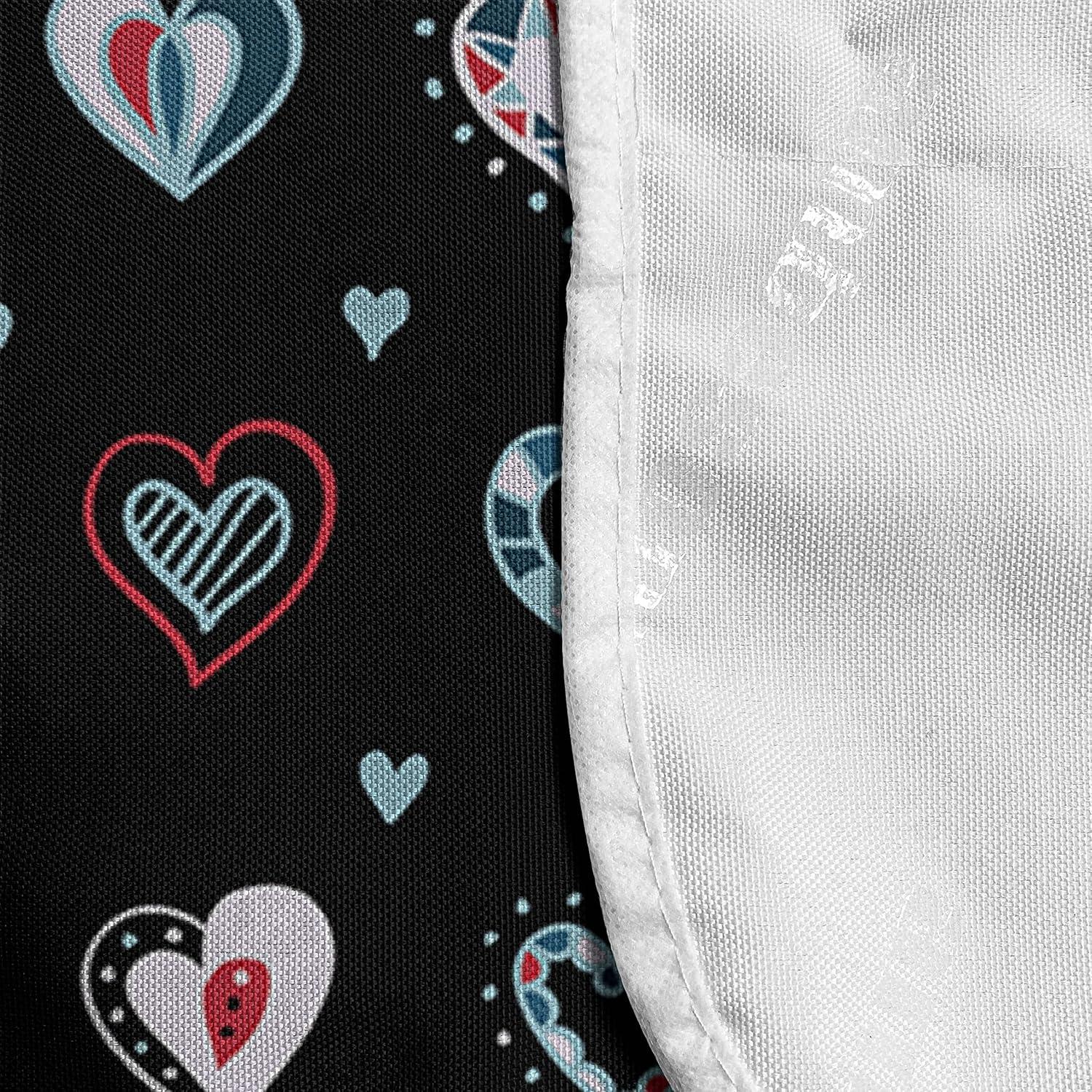 imageAmbesonne Love Microwave Oven Cover Valentines Day Themeds Love Hand Drawn Heart Pattern Wedding Inspired Water Resistant Organizer with Pockets for Kitchen 36 x 12 MulticolorMulticolor